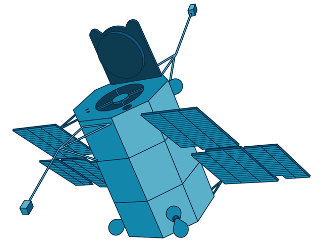 An illustration of one of NASA's OAO spacecraft.