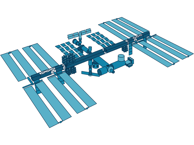 An illustration of the International Space Station.