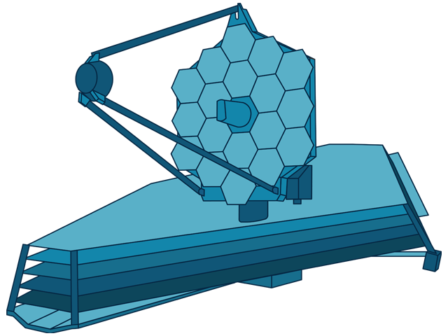 An illustration of NASA's James Webb Space Telescope.