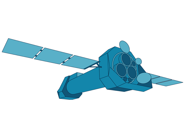 An illustration of ESA's XMM Newton observatory.