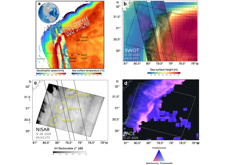Views of the Gulf Stream with four different instruments.