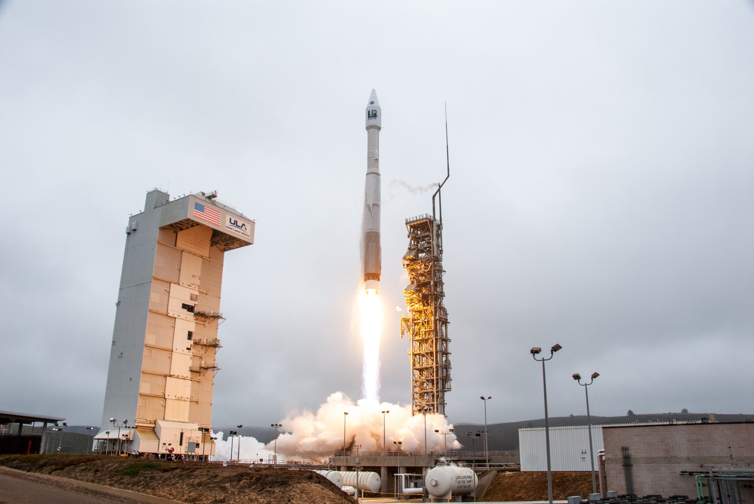 The United Launch Alliance Atlas V rocket launches the Landsat 9 satellite into near-polar, sun-synchronous orbit from Vandenberg Space Force Base on Sept. 27, 2021.