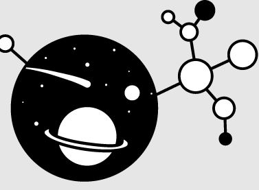Cartoonish graphic of planets