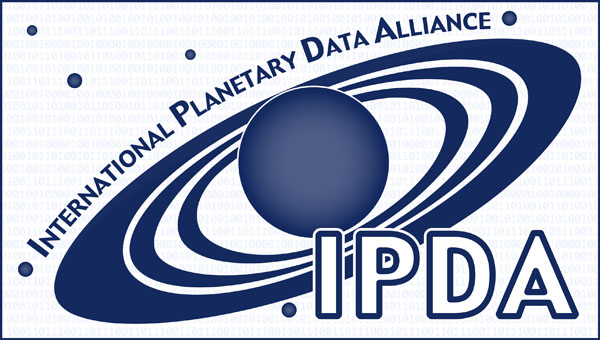 IPDA logo with letters below Saturn graphic in dark blue