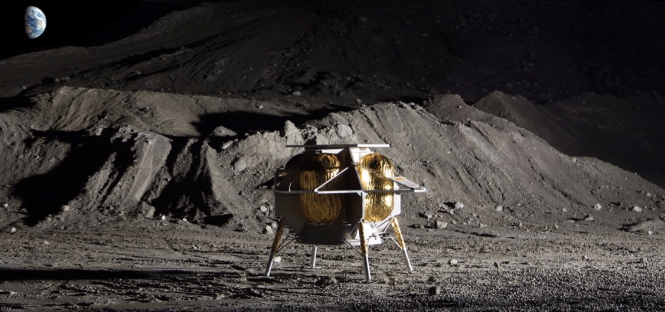 Image of Astrobotic's Peregrine lander which will deliver NASA CLPS scientific payloads to the Moon
