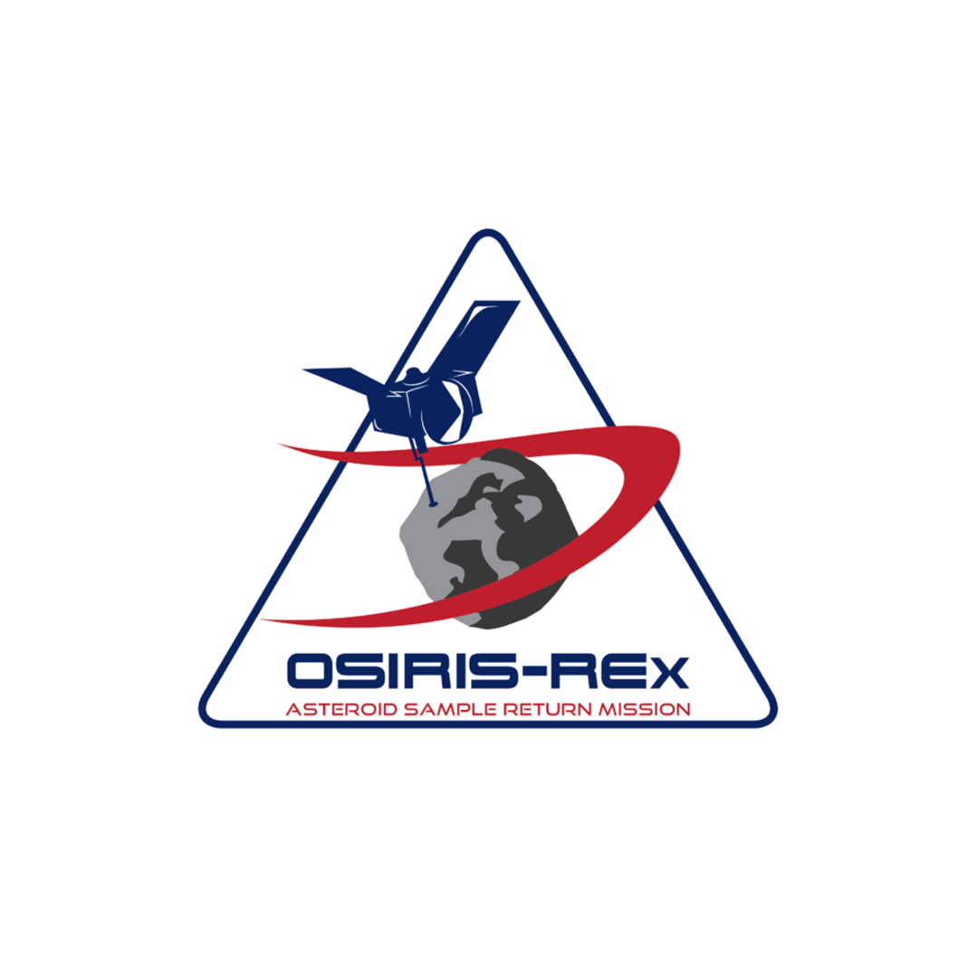 red, blue and grey OSIRIS-REx logo