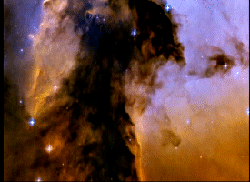 Another image of the eagle nebula seen by the hubble space telescope.