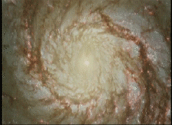 The whirlpool galaxy as seen by the hubble space telescope.