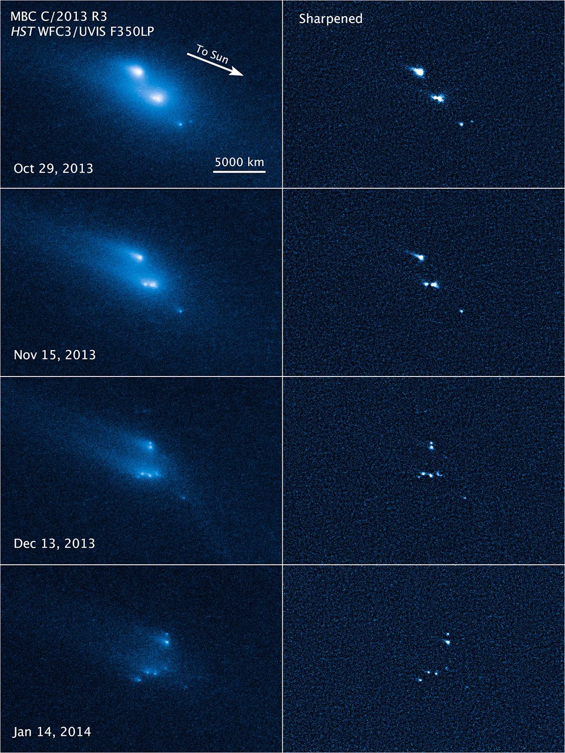 Hubble catches asteroid disintegrating in space