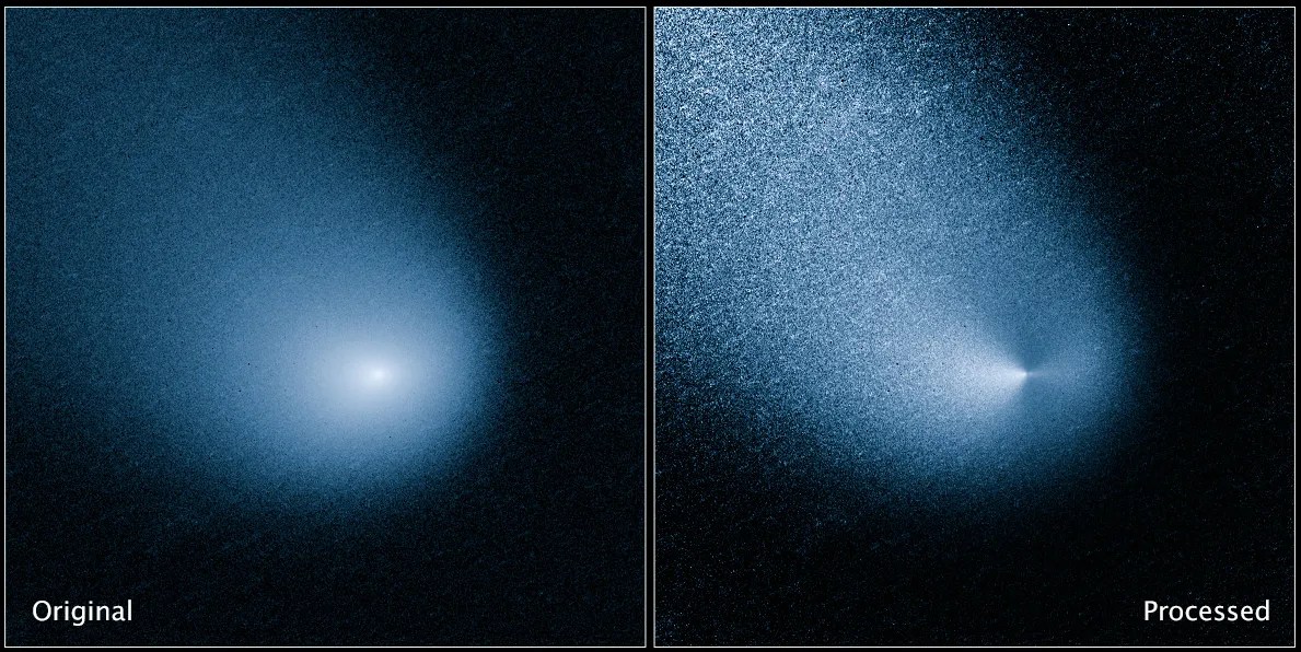 Comet c/2013 a1 as seen by nasa's hubble space telescope