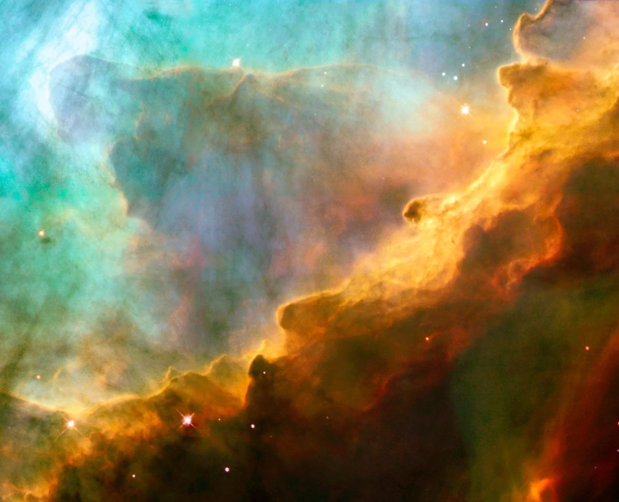 Omega nebula: close-up of a stellar nursery