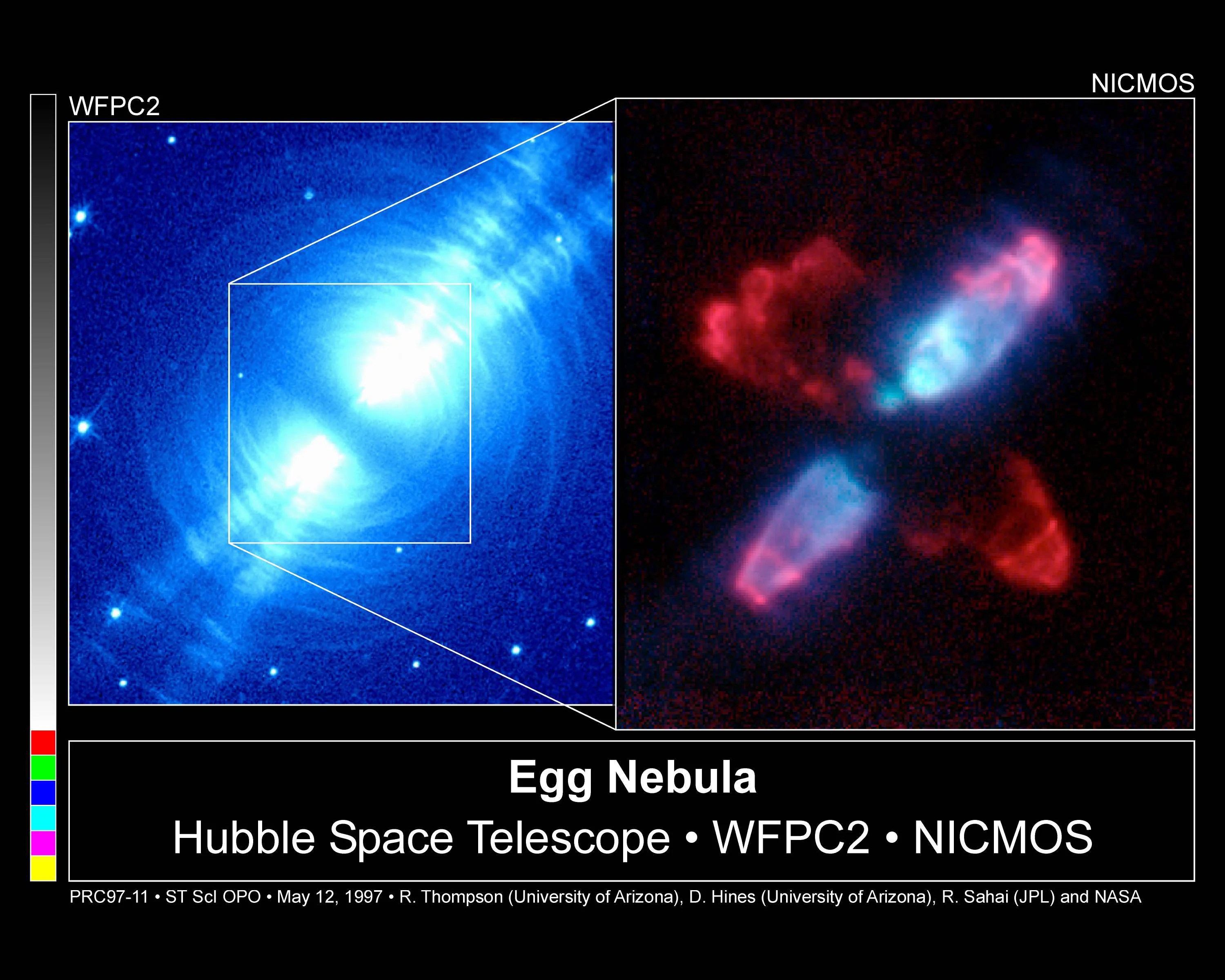 Shells in the egg nebula