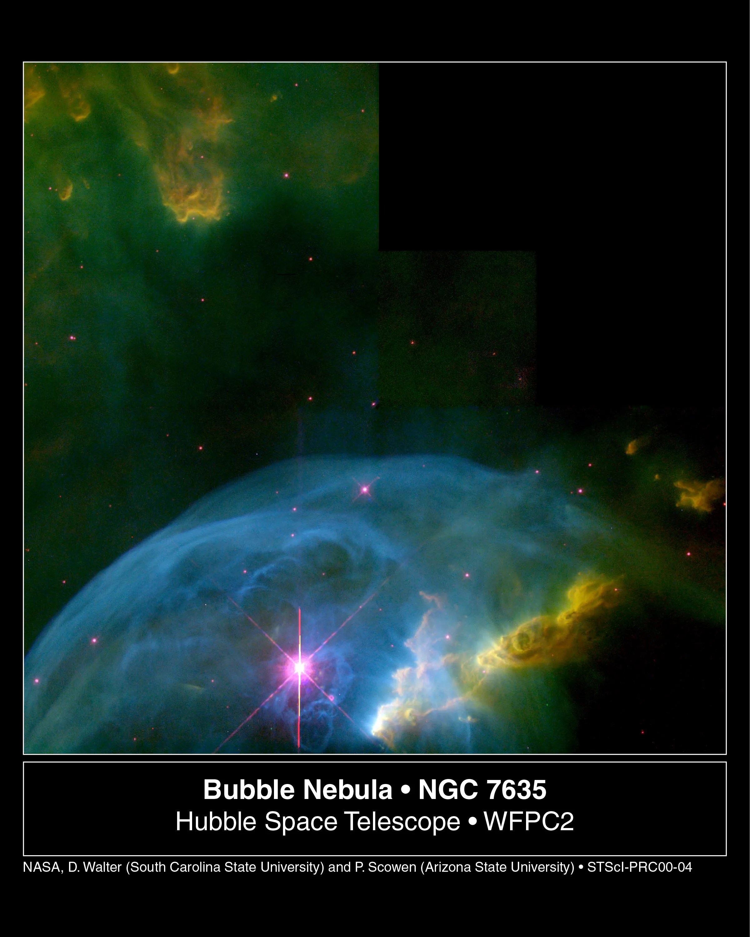 An expanding bubble in space