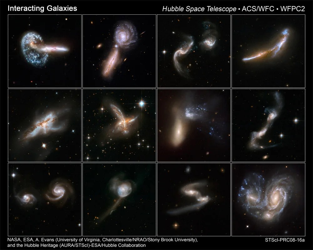 Hubble images of interacting galaxies