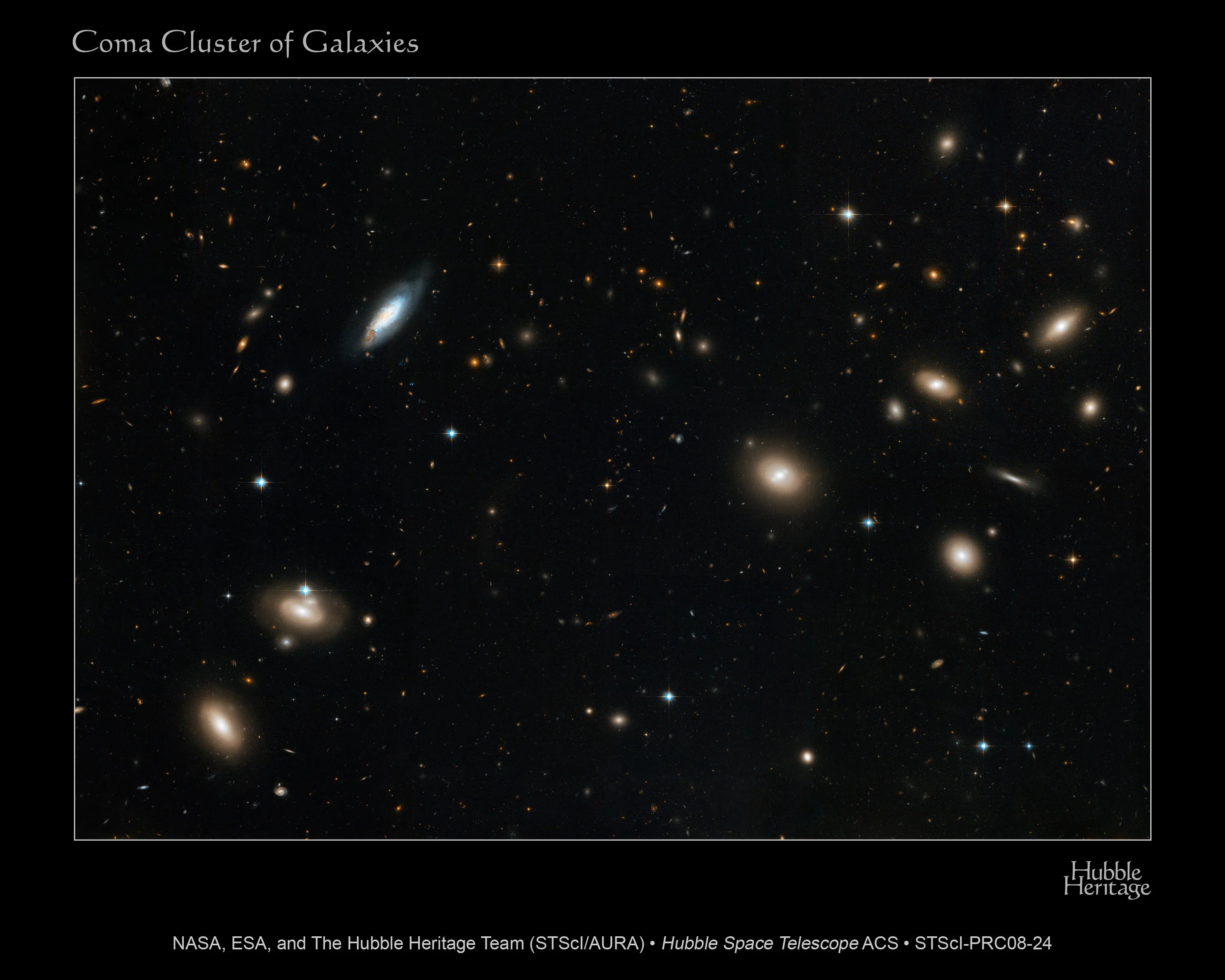 Hubble image of a galaxy cluster