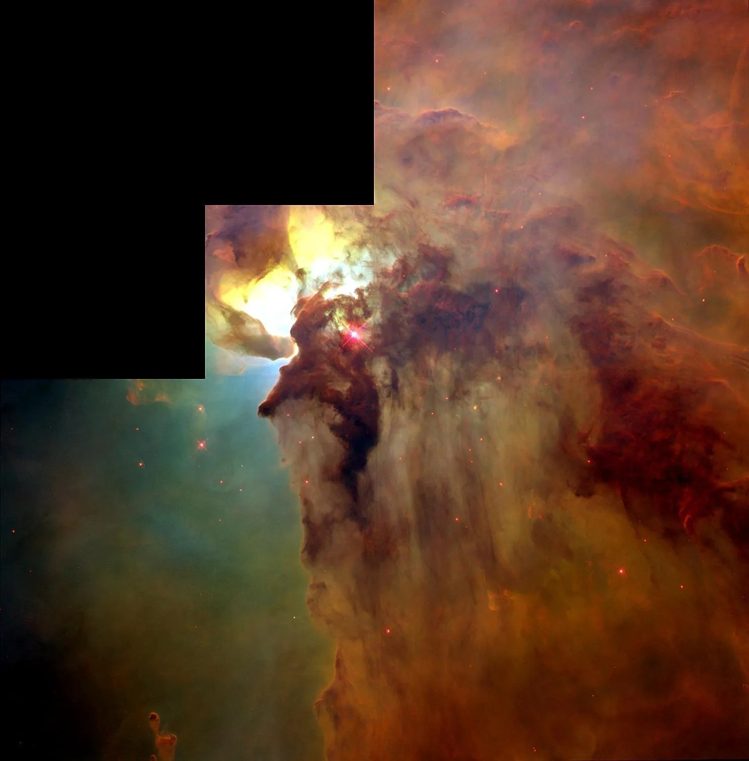 Giant twisters in the lagoon nebula