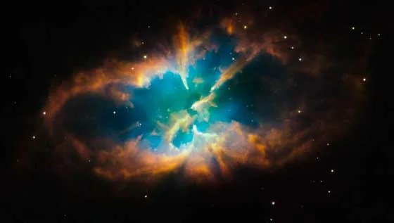 Hubble image of the nebula within the cluster