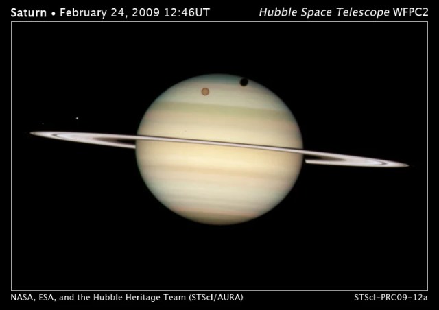 
			Quadruple Saturn Moon Transit Snapped by Hubble			
