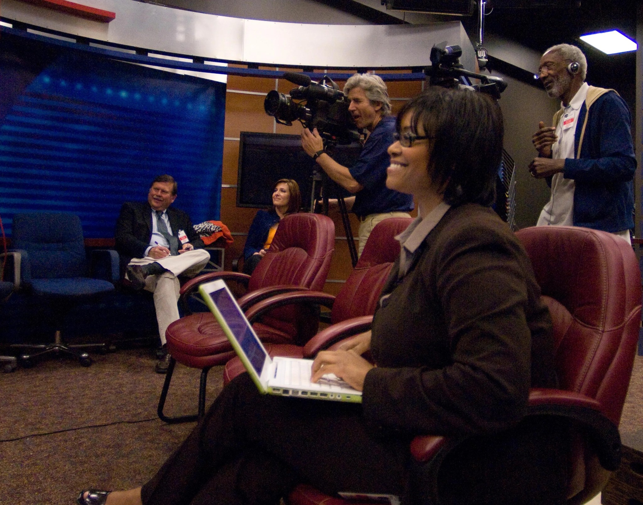 photo of local news reporters and cameramen