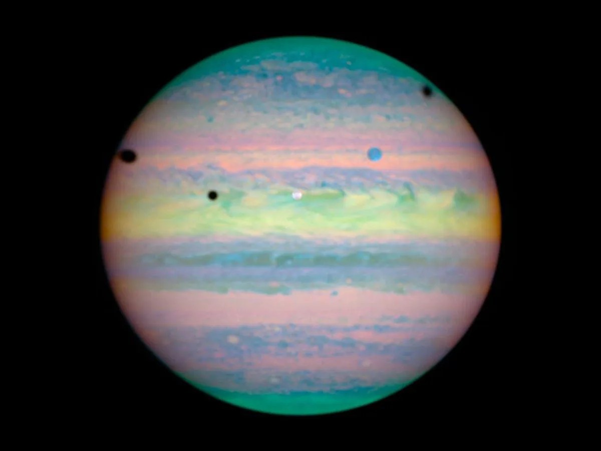 Rare triple eclipse on jupiter