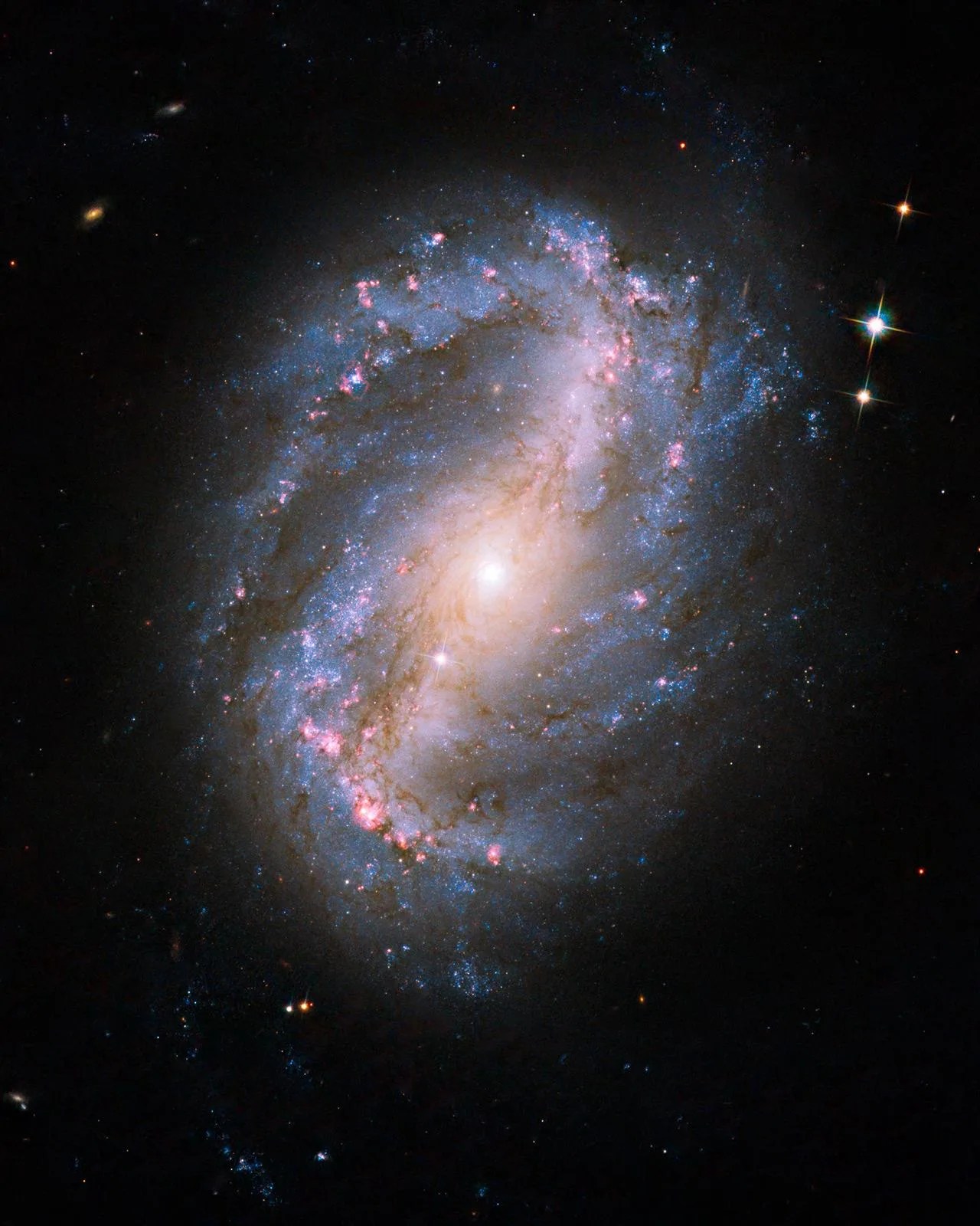 Hubble image of barred spiral galaxy NGC 6217