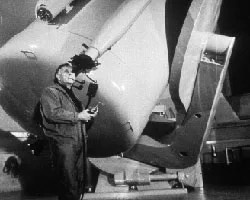 Edwin Hubble with his 200 inch telescope