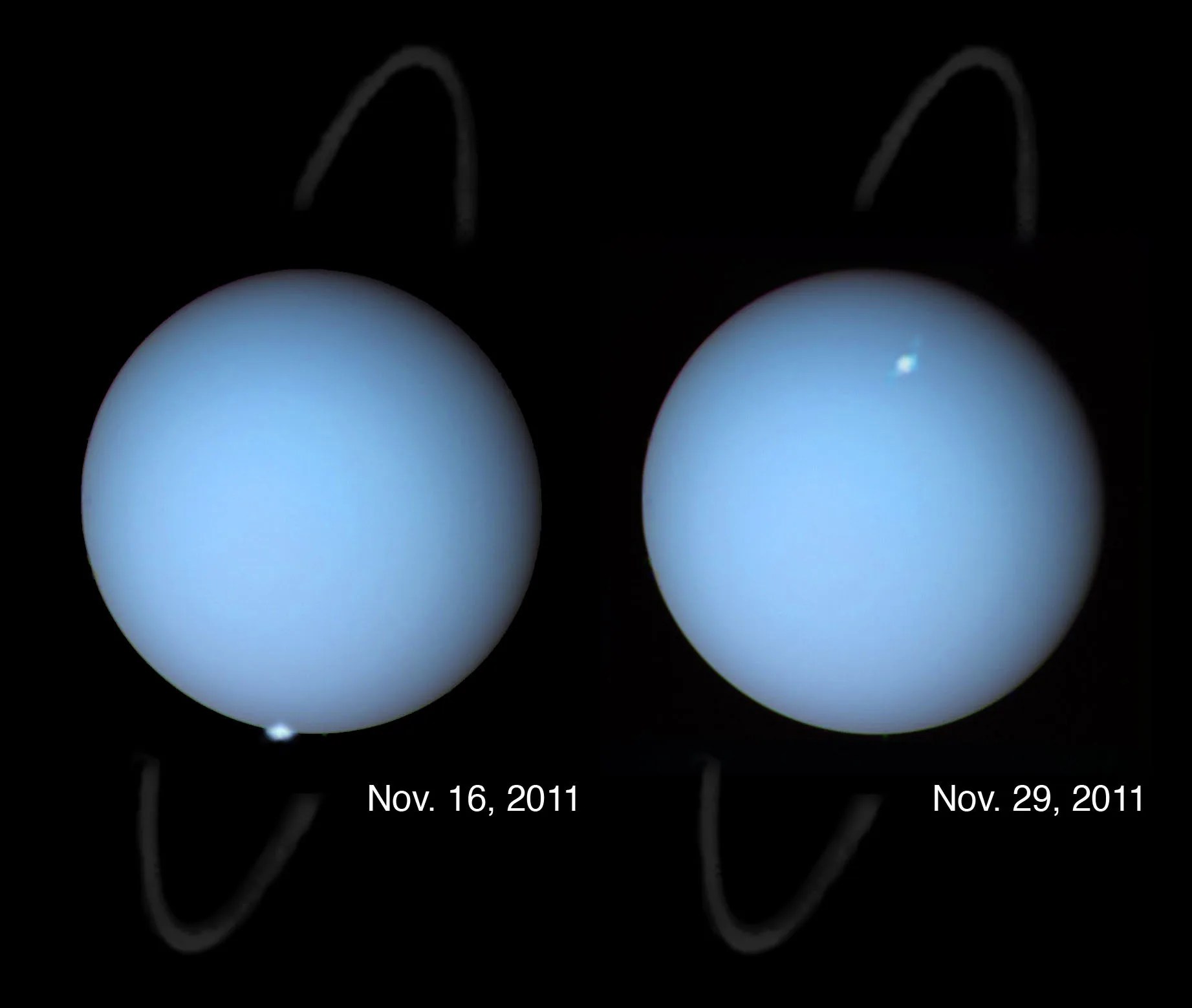 Hubble spots aurorae on planet uranus