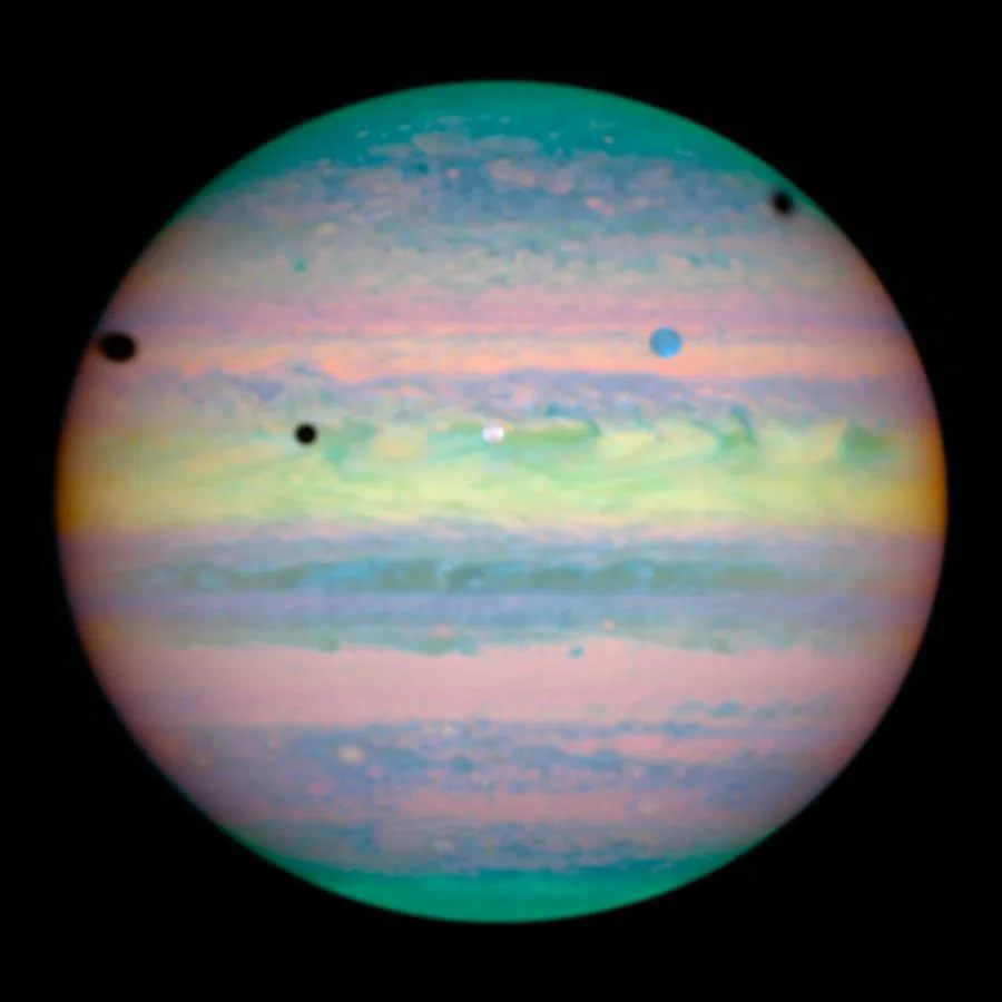 Hubble photo of triple eclipse on Jupiter