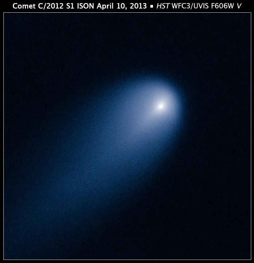 Hubble's view of comet ison on april 10, 2013.