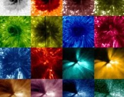 Collage of different colored wavelengths