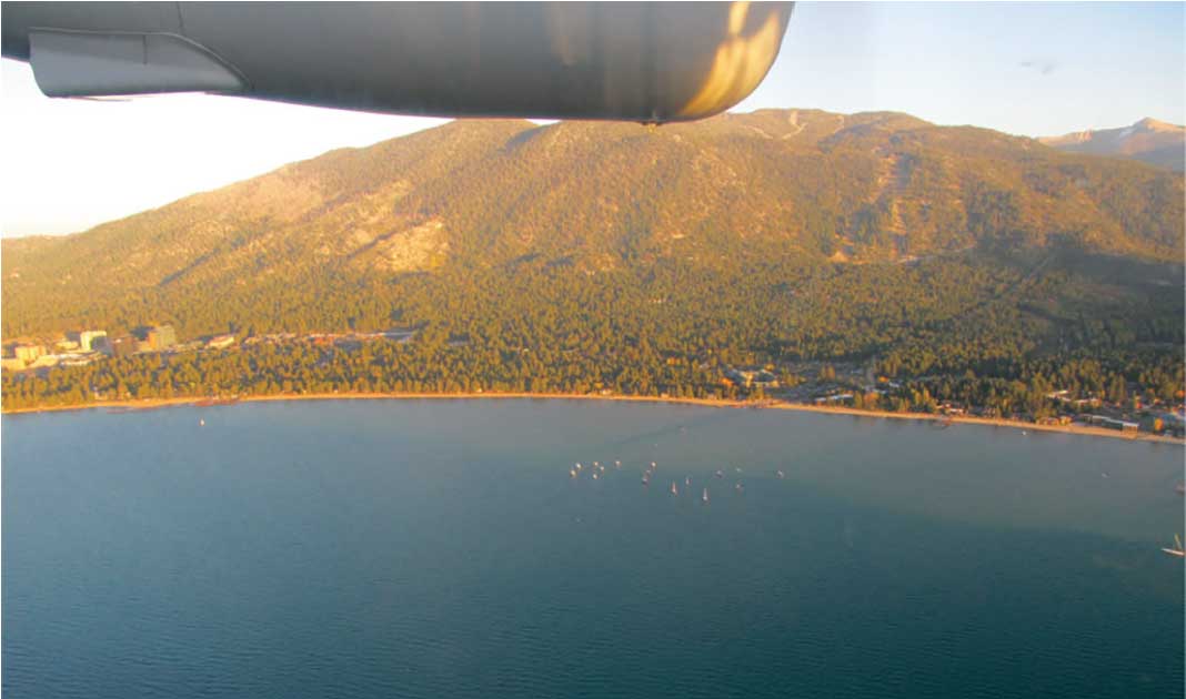 Photograph from aircraft over Lake Tahoe