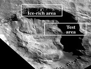Perspective view of Juling Crater