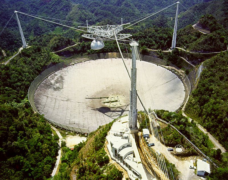 The Arecibo Radio Telescope, at Arecibo, Puerto Rico. Credits: H. Schweiker/WIYN and NOAO/AURA/NSF.