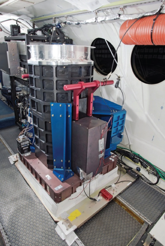 Photo of the IPDA lidar system installed onboard a NASA aircraft