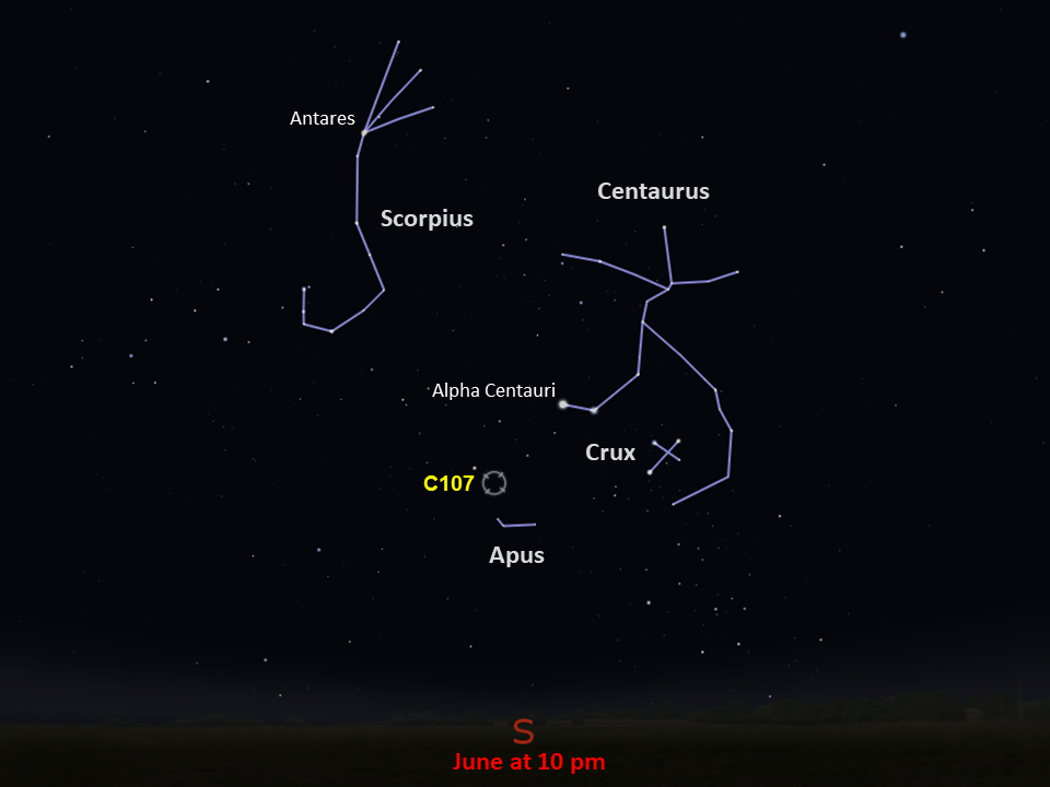 Star chart for Caldwell 107