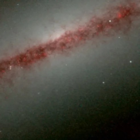 An image of the middle of an edge galaxy.