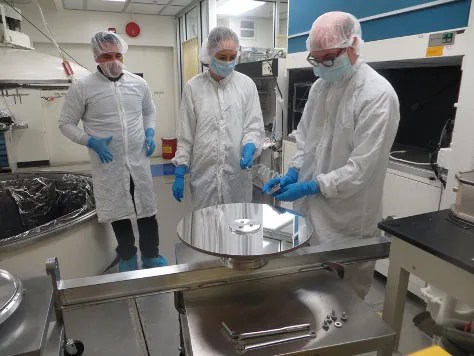 Photo of engineers in GSFC coating lab