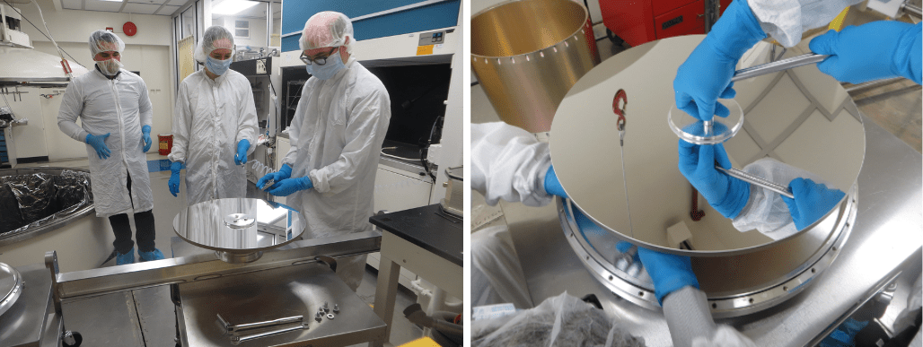 Photo of engineers in GSFC coating lab