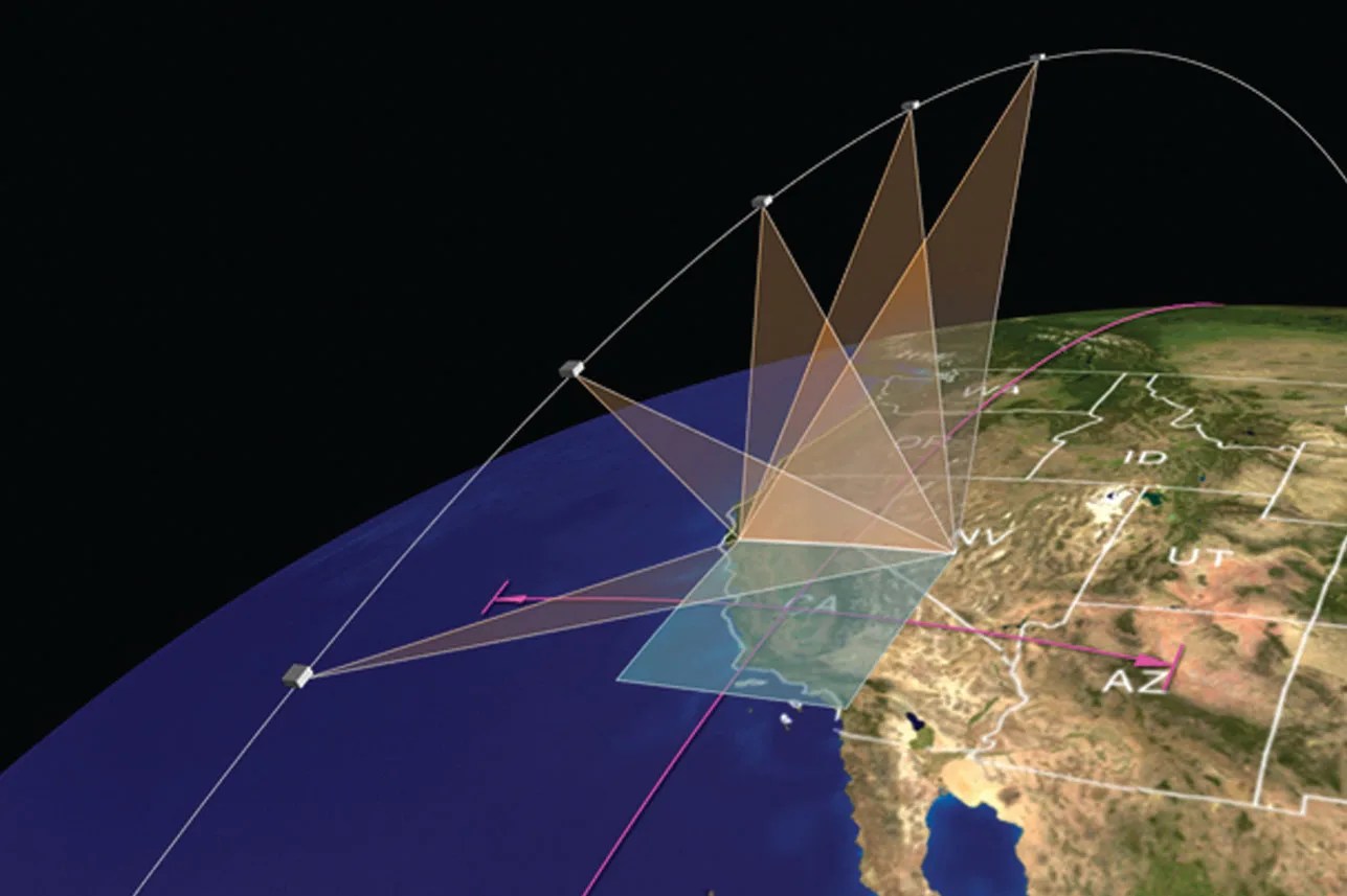 Artist’s depiction of MAIA’s multi-angle measurement approach.