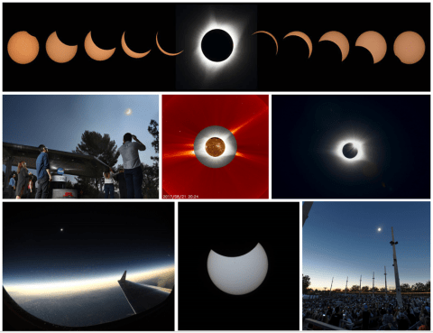 Collage of 2017 total solar eclipse