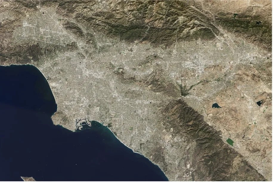 Landsat satellite image of the LA region.