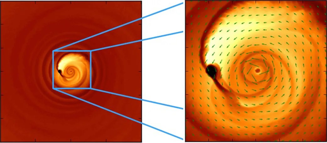 This simulation helps explain an odd light signal thought to be coming from a close-knit pair of merging black holes