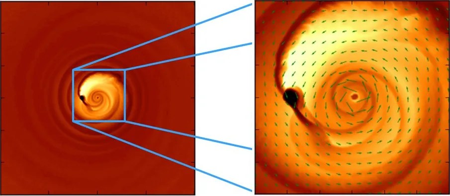 This simulation helps explain an odd light signal thought to be coming from a close-knit pair of merging black holes