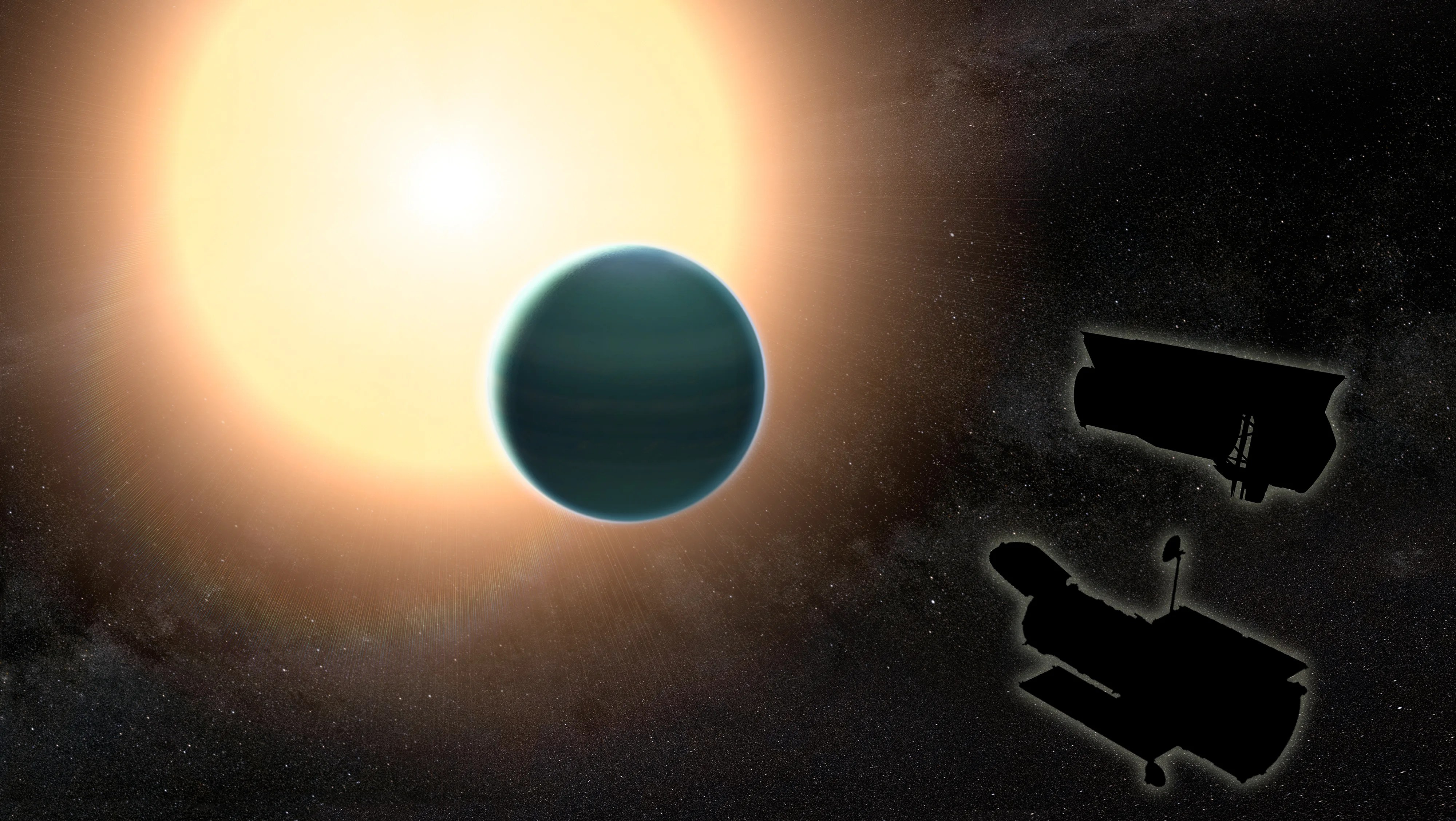Illustration of the atmosphere of 'Warm Neptune'