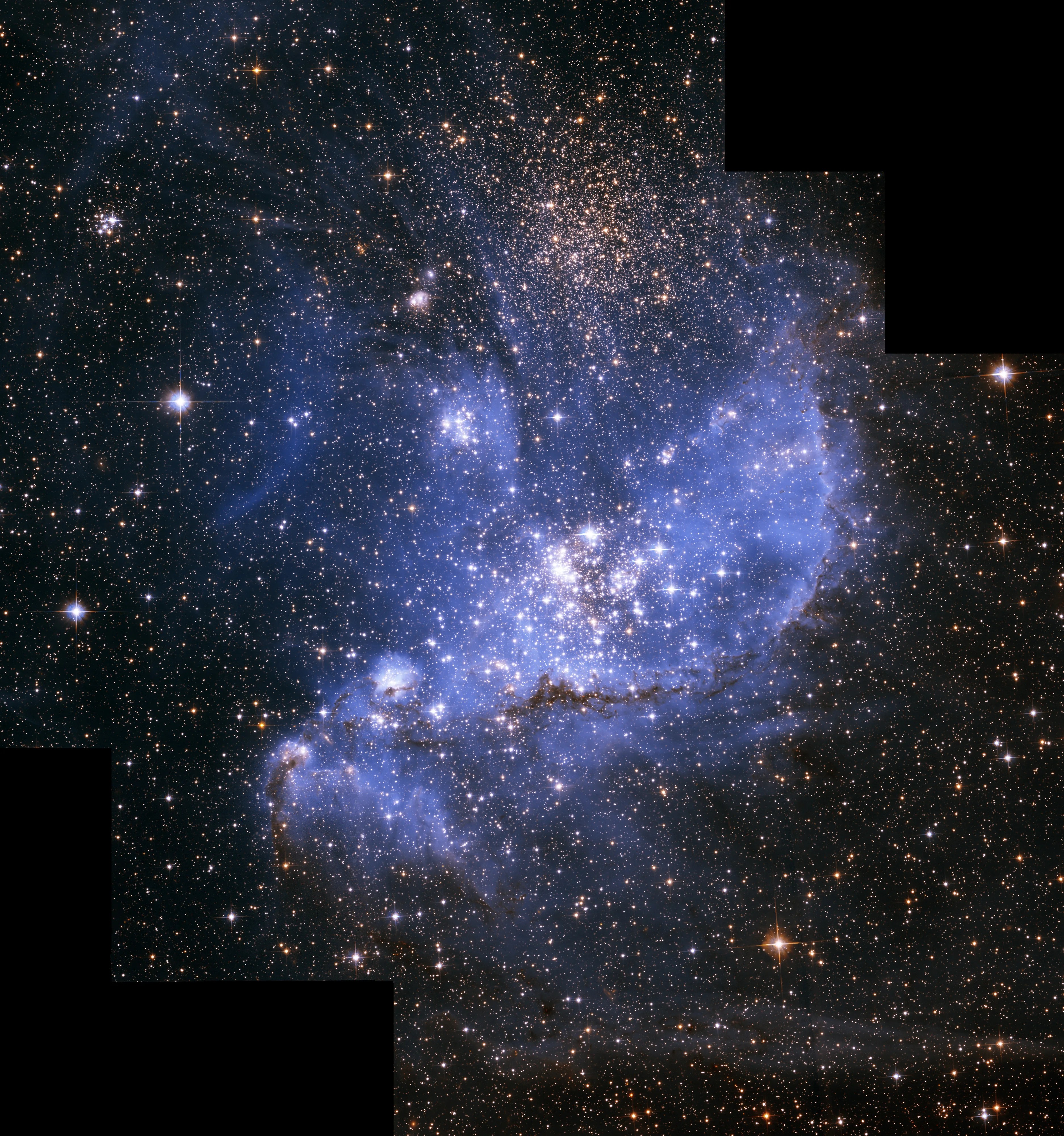 Blueish cloud with stars