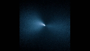 narrow, well-defined jet of dust sweeping around with the rotation of Comet 252P/LINEAR like a spinning lawn sprinkler