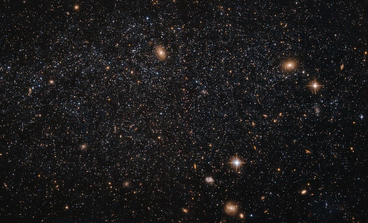 A field of stars against black space fills the image, making up the dwarf galaxy Leo A.