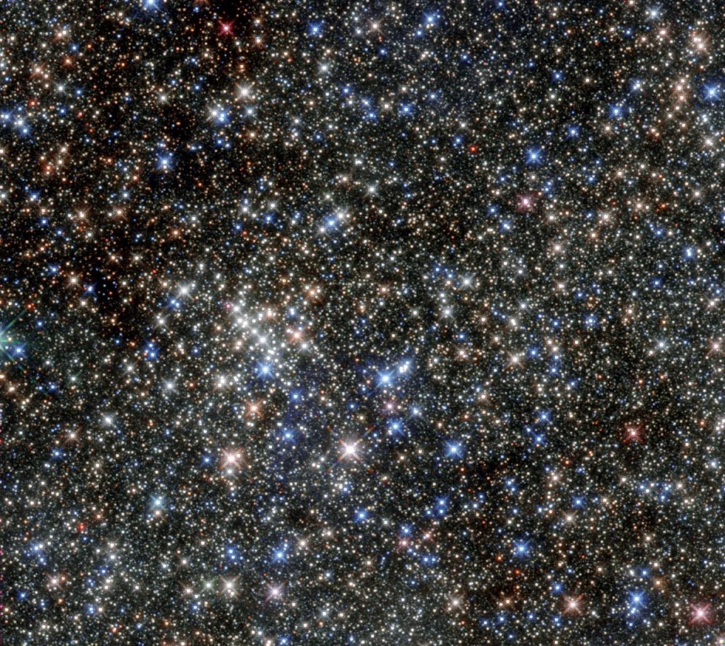 A cluster of hundreds of stars on a black background