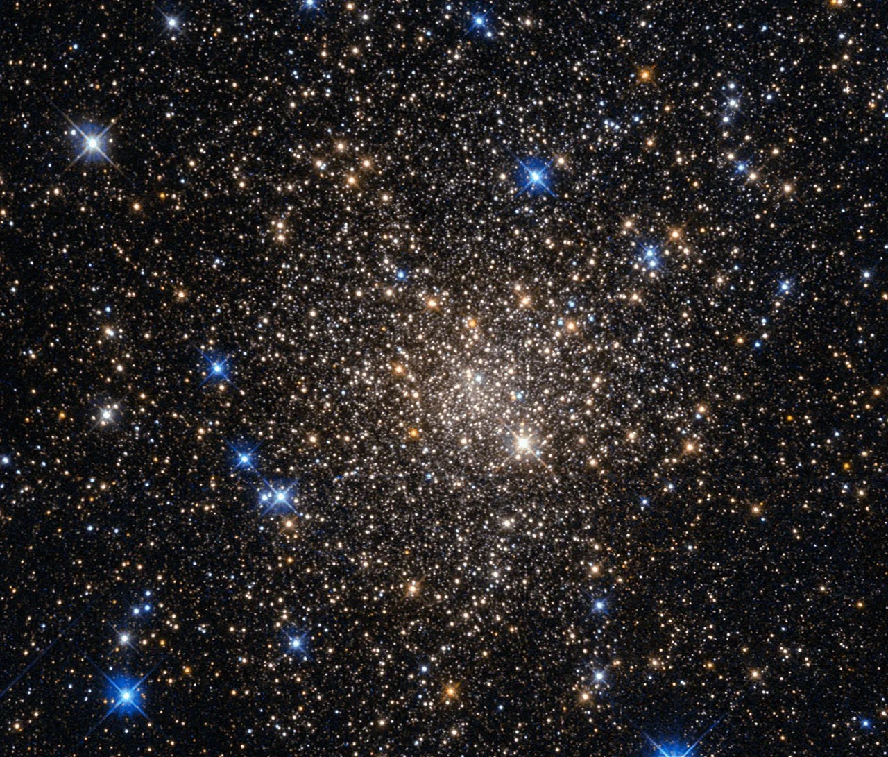 A globular cluster consisting of around a hundred thousand stars