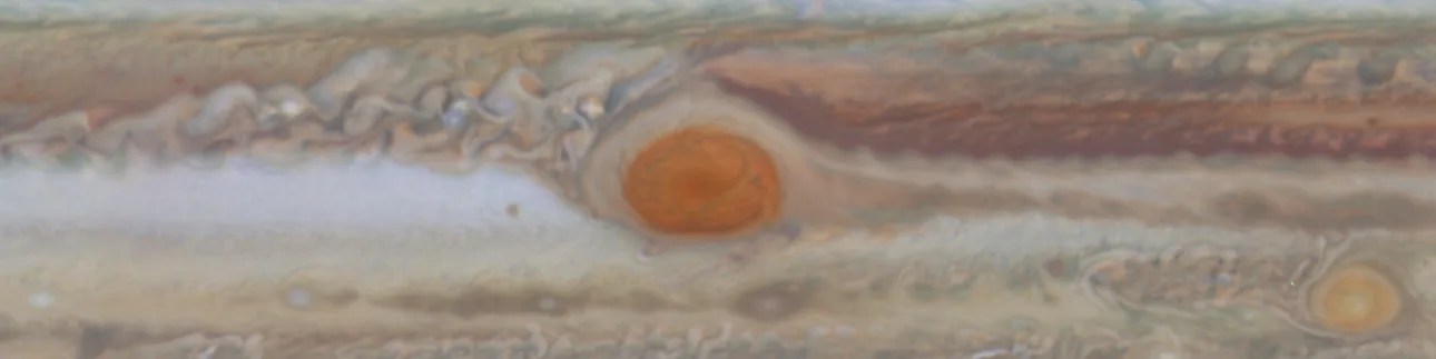 Closeup of jupiter's red spot